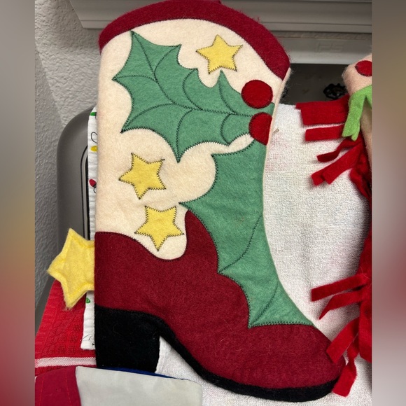 Set of 4 Vintage Cowboy Boot Stockings - Picture 4 of 6